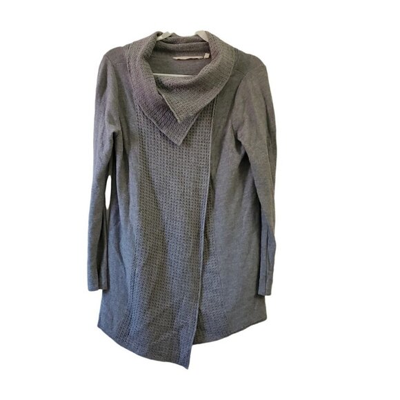 Soft Surroundings Miranda Wrap Cardigan Sweater Small Gray Wool Blend Envelope - Picture 1 of 10
